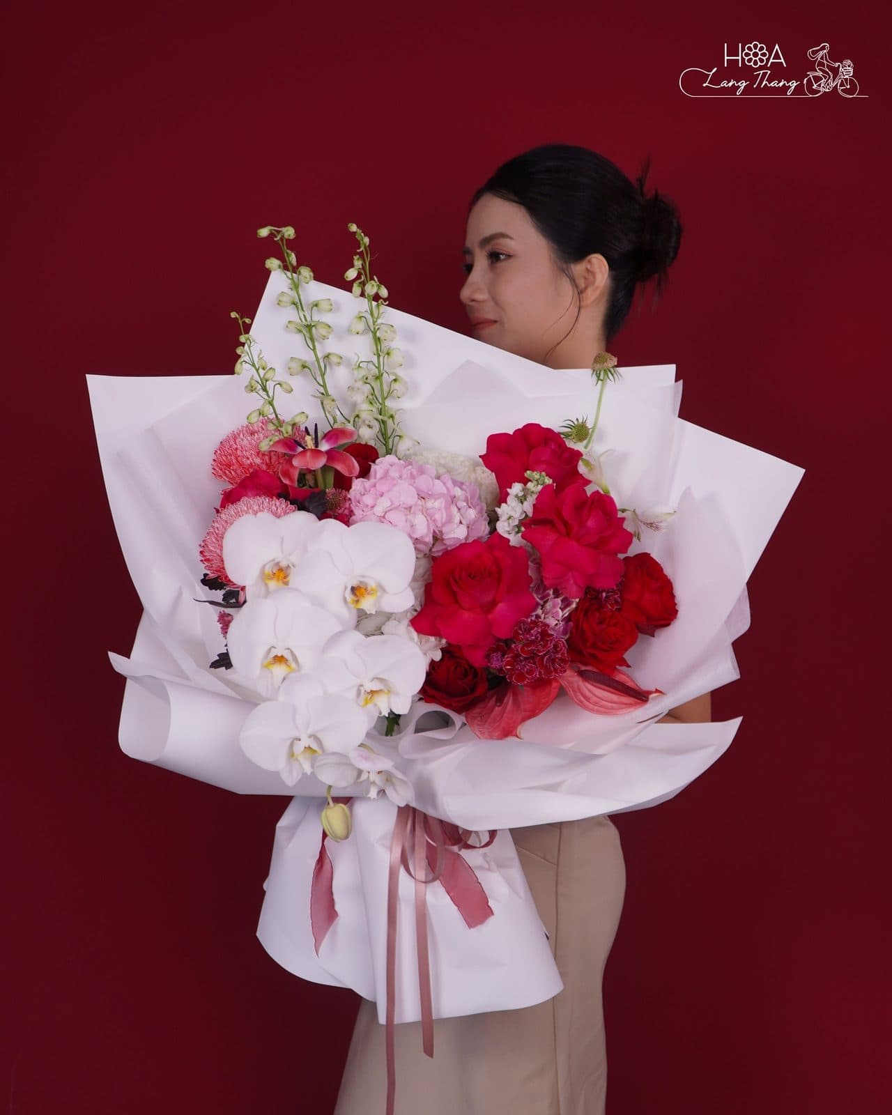 Bó mix trắng đỏ vmd - Ảnh 1