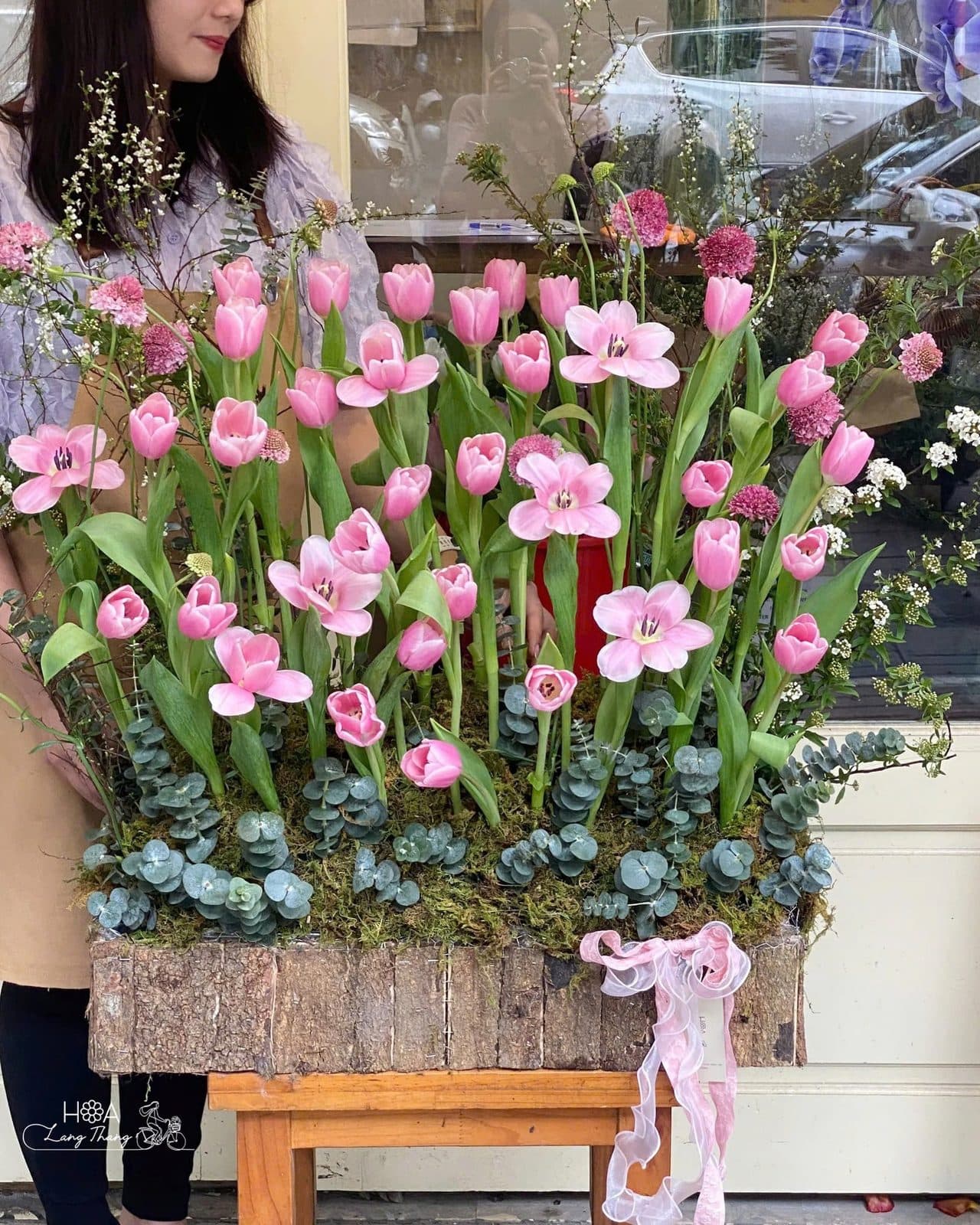 Box gỗ sz lớn tulip milk - Thumbnail 3