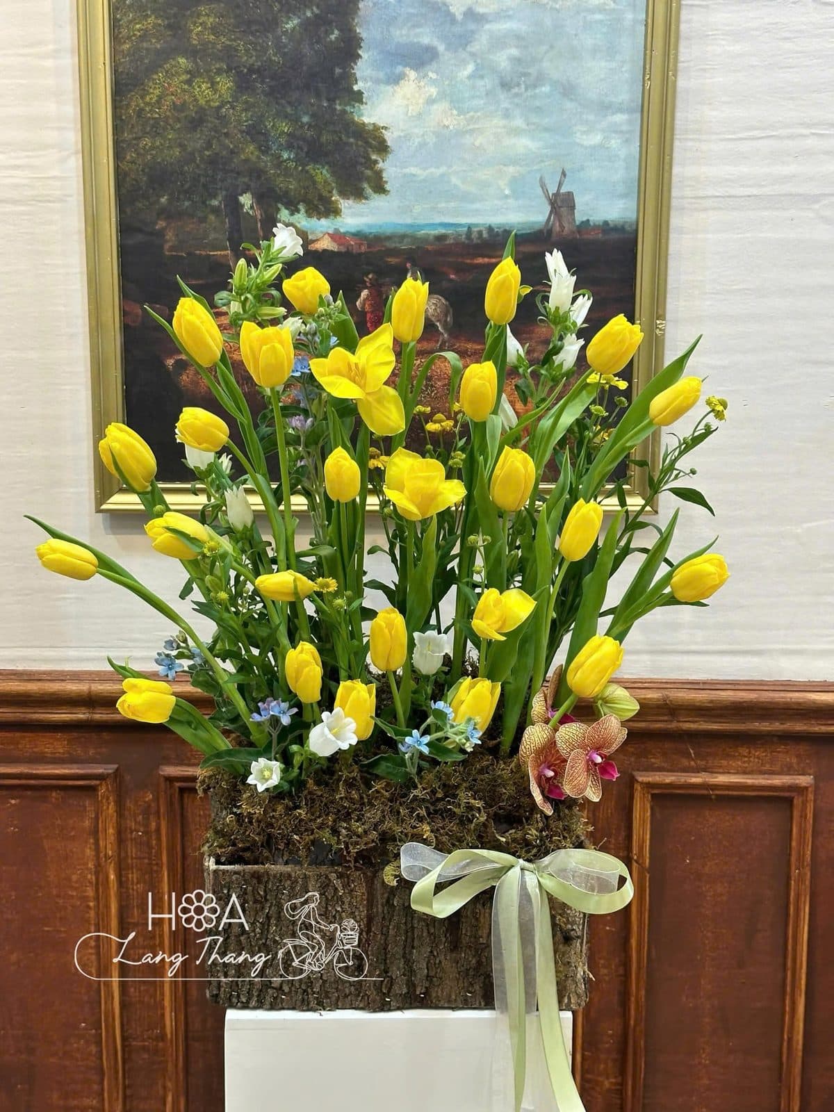 Tulip vàng box gỗ - Ảnh 1