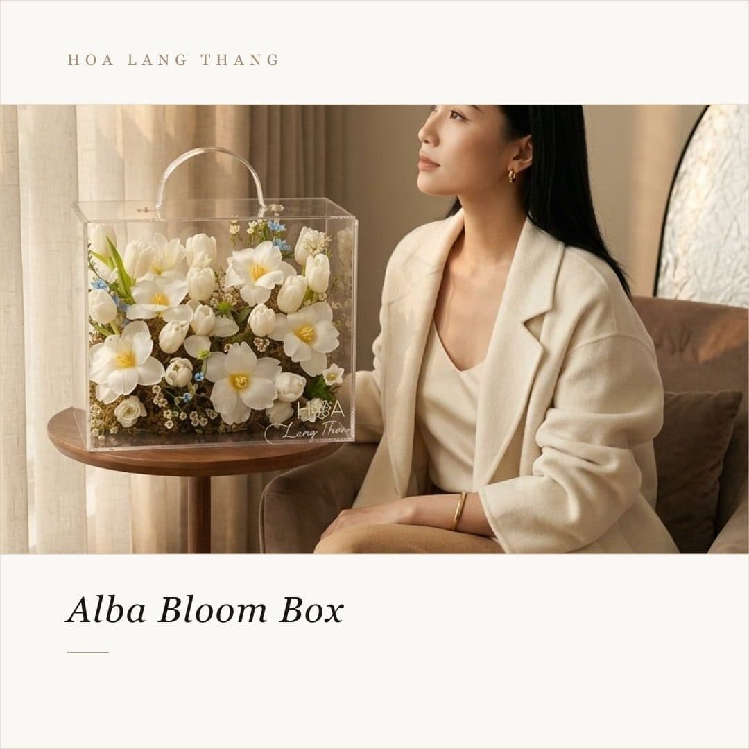 Full tulip trắng vali - Ảnh 1