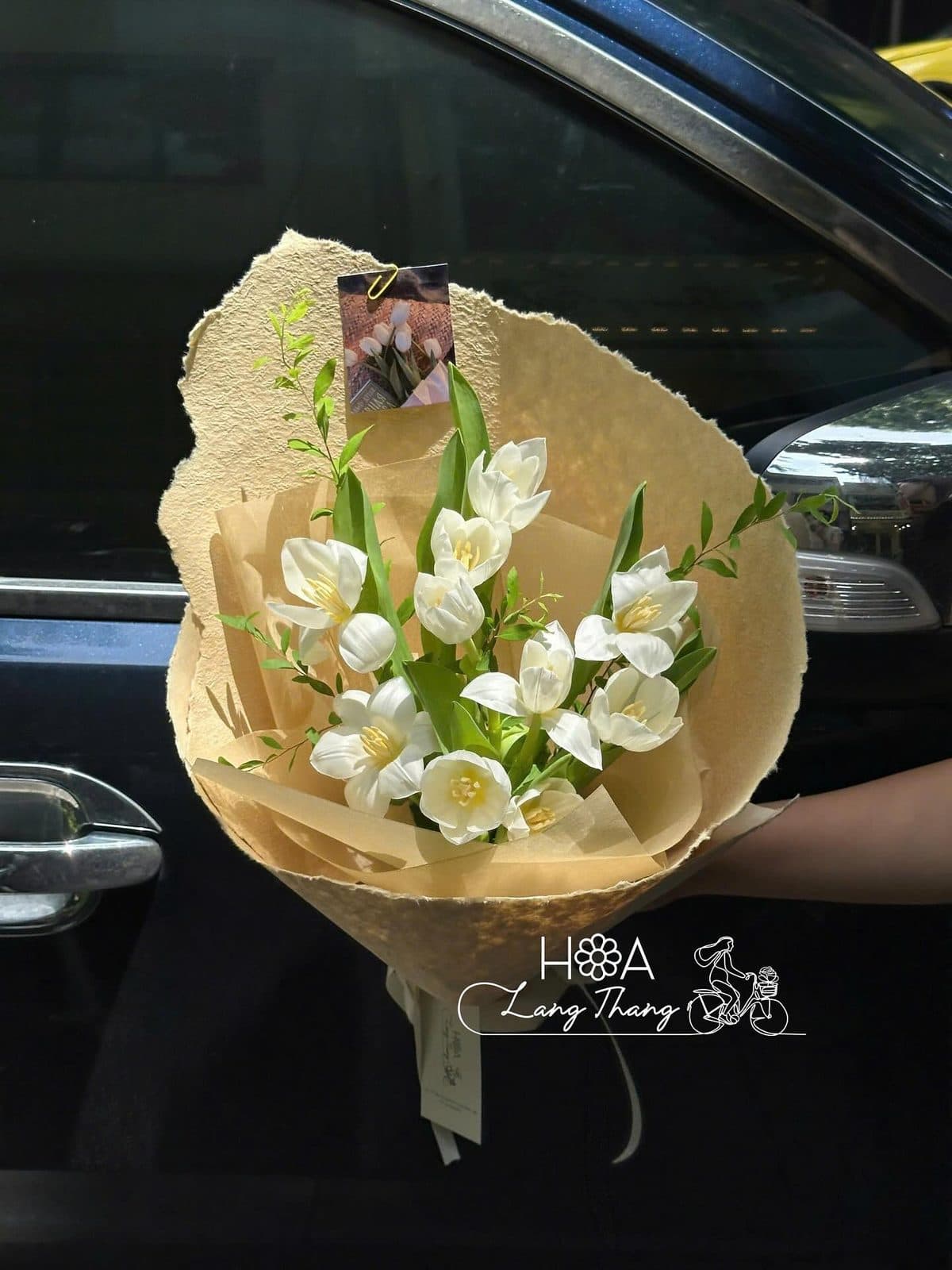 Tulip trắng giấy xé - Thumbnail 2