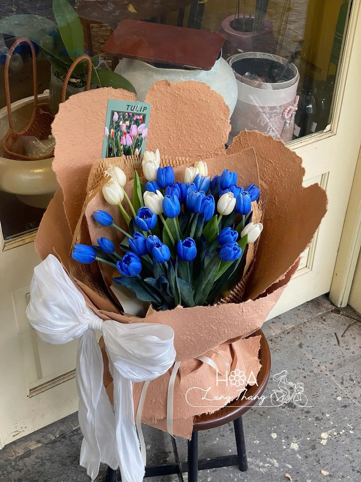 Tulip xanh mix trắng 40 bông - Ảnh 1