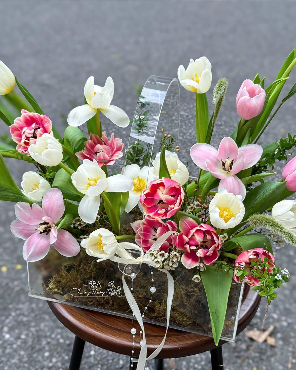 Xách ngang mix tulip nhiều màu - Ảnh 1