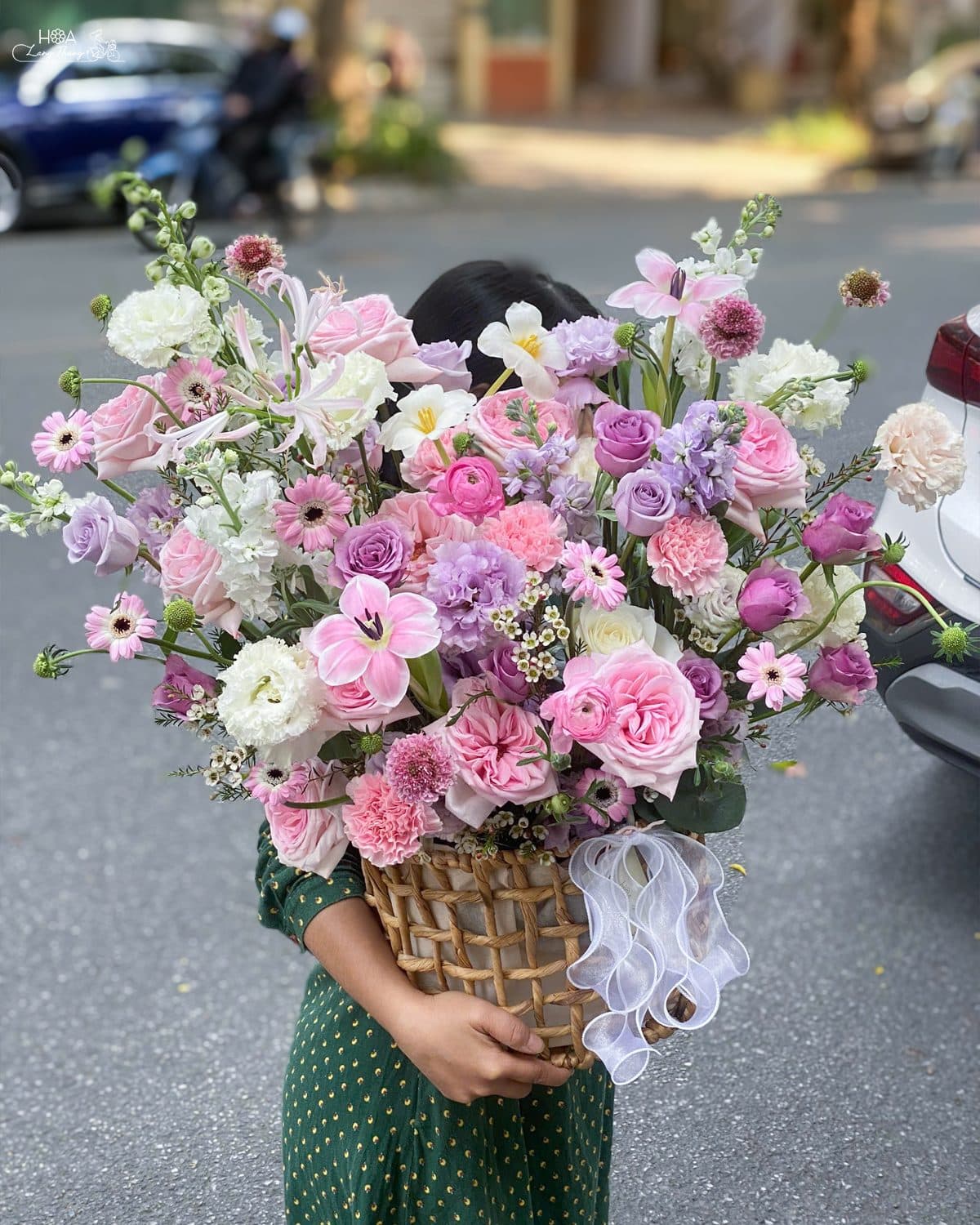 Lẵng hoa hồng pastel - Thumbnail 4