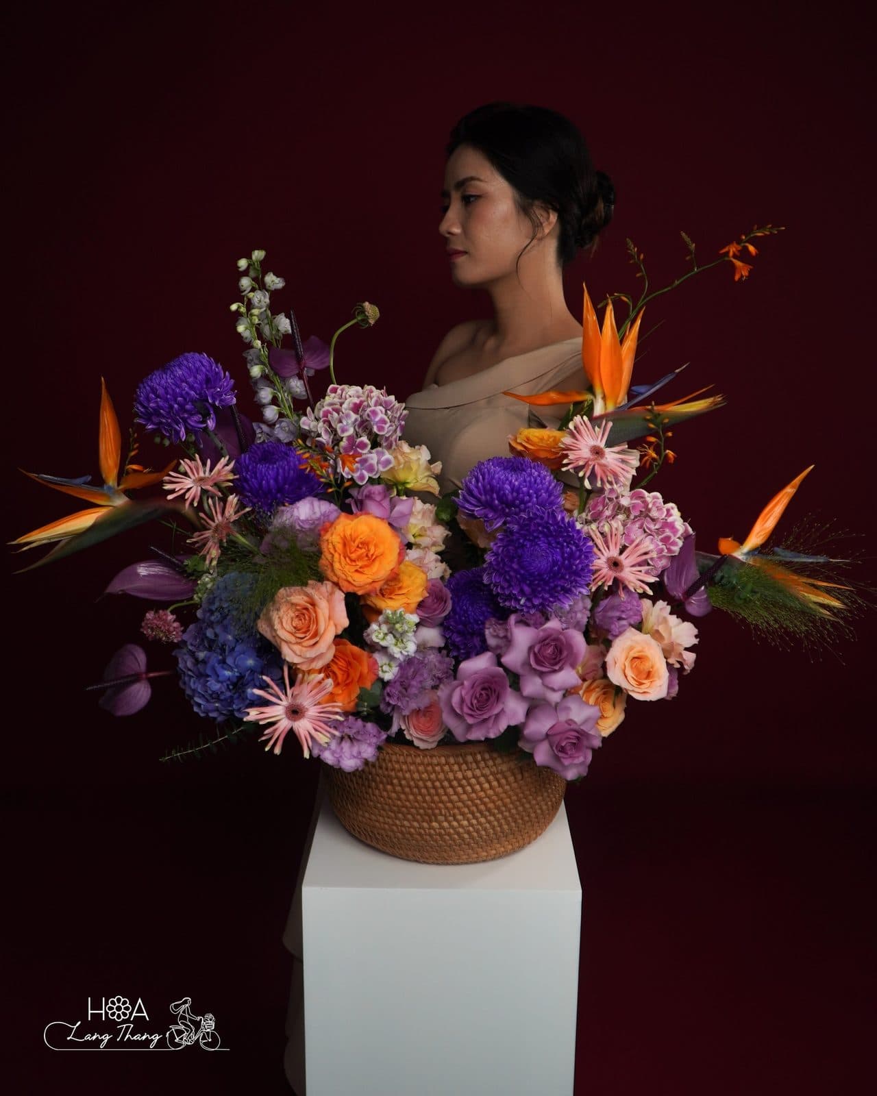 Lẵng thiên điểu mix tông tím - Thumbnail 4
