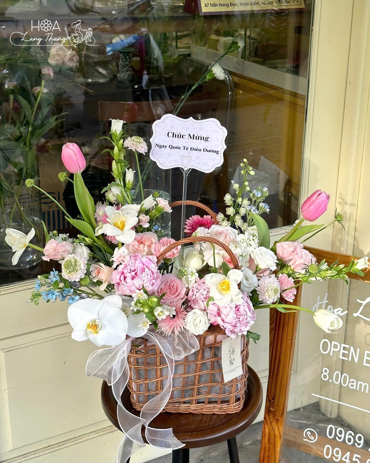 Lẵng vừa peony mix tulip - Thumbnail 6