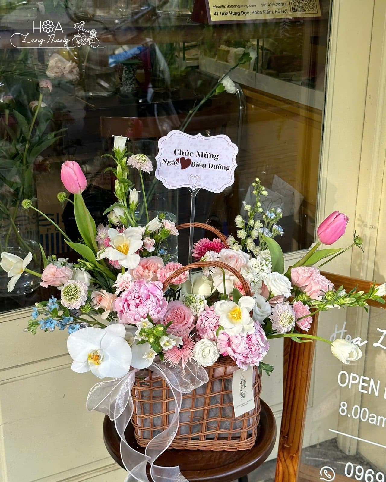 Lẵng vừa peony mix tulip - Thumbnail 7