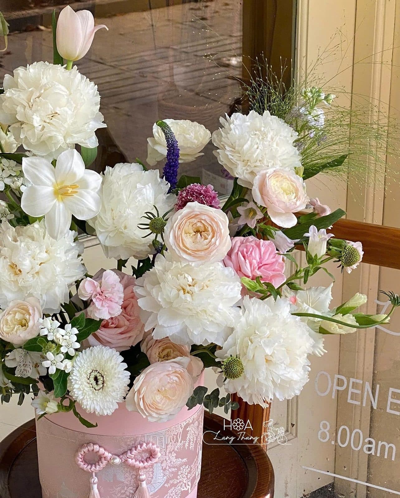 Lẵng peony ha lan trắng - Ảnh 1
