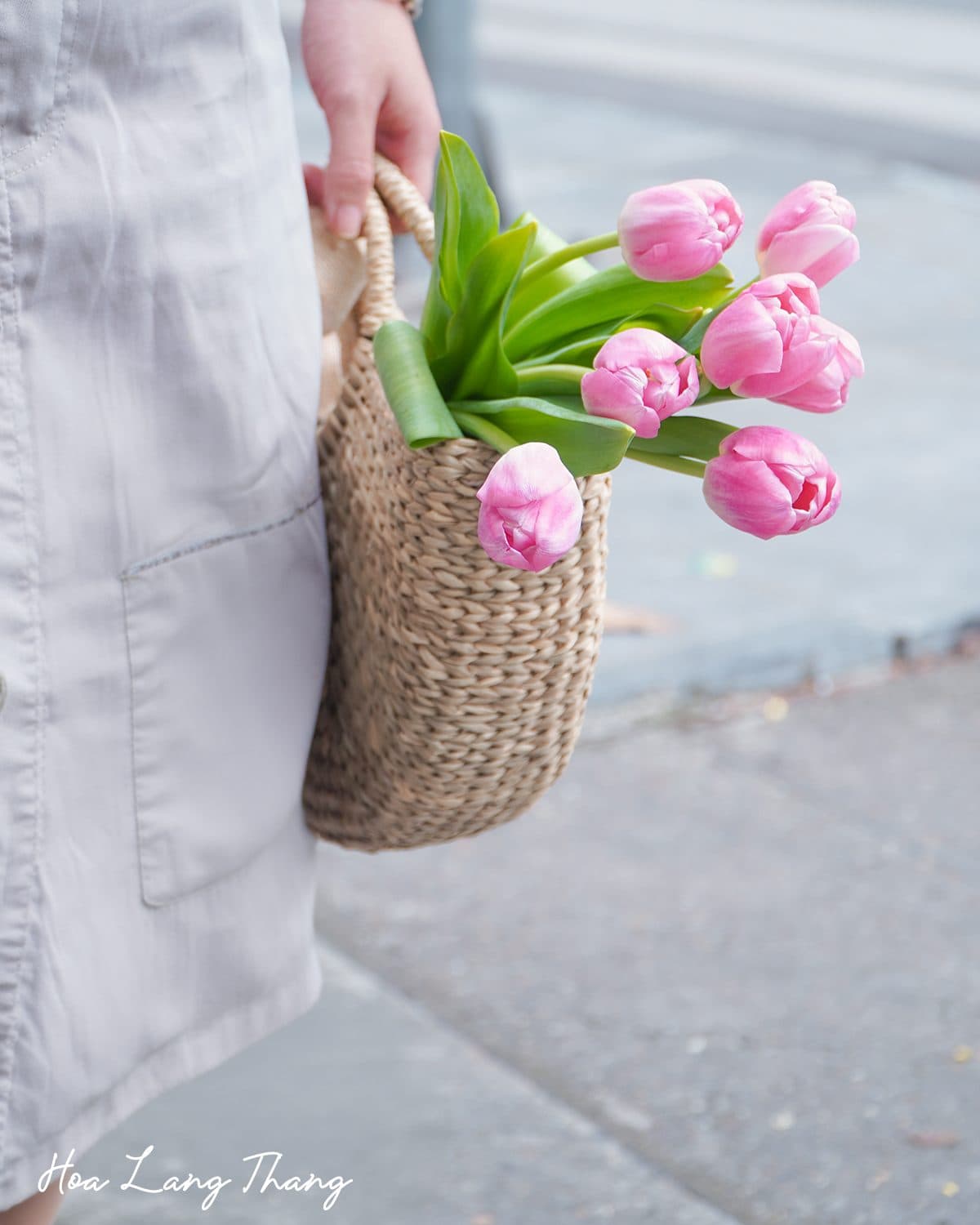 Giỏ hoa tulip