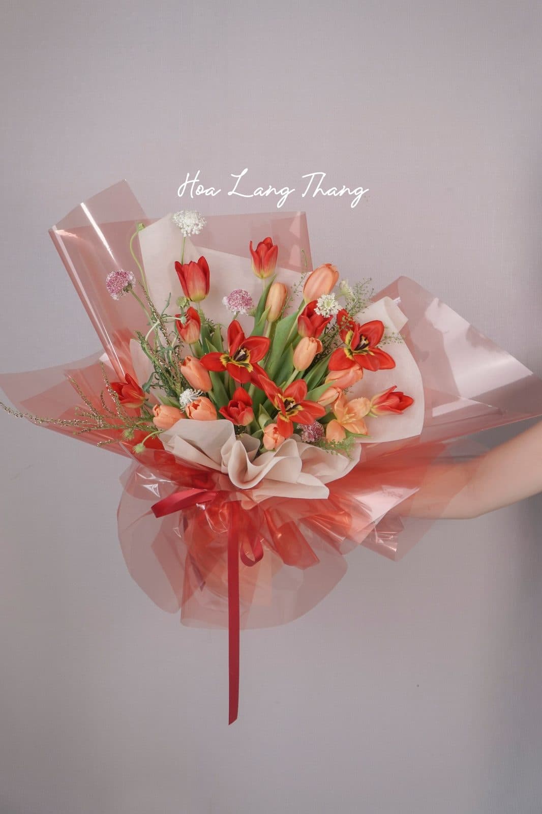 Tulip đỏ cam - Thumbnail 2