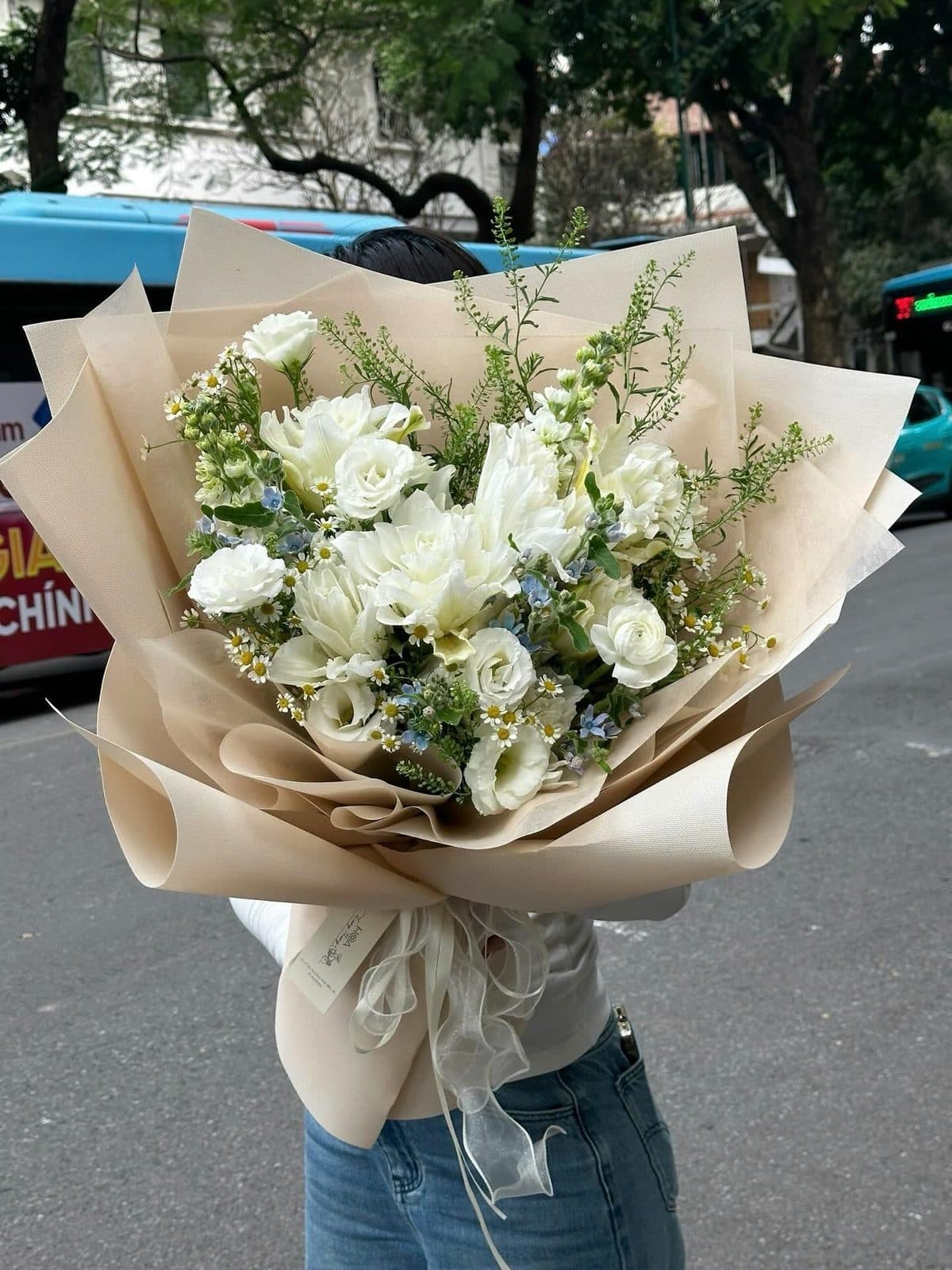 Bó ly trắng big sz - Ảnh 1