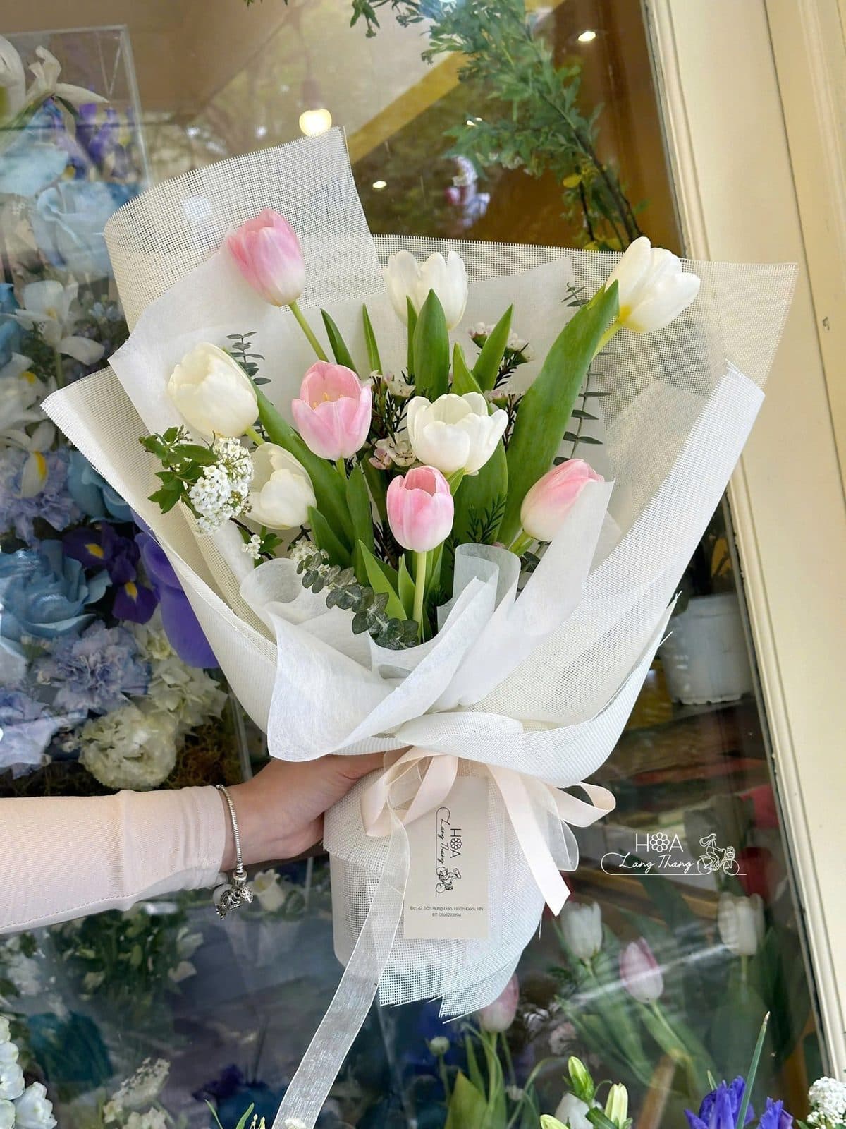 Mix hồng trắng lưới - Ảnh 1