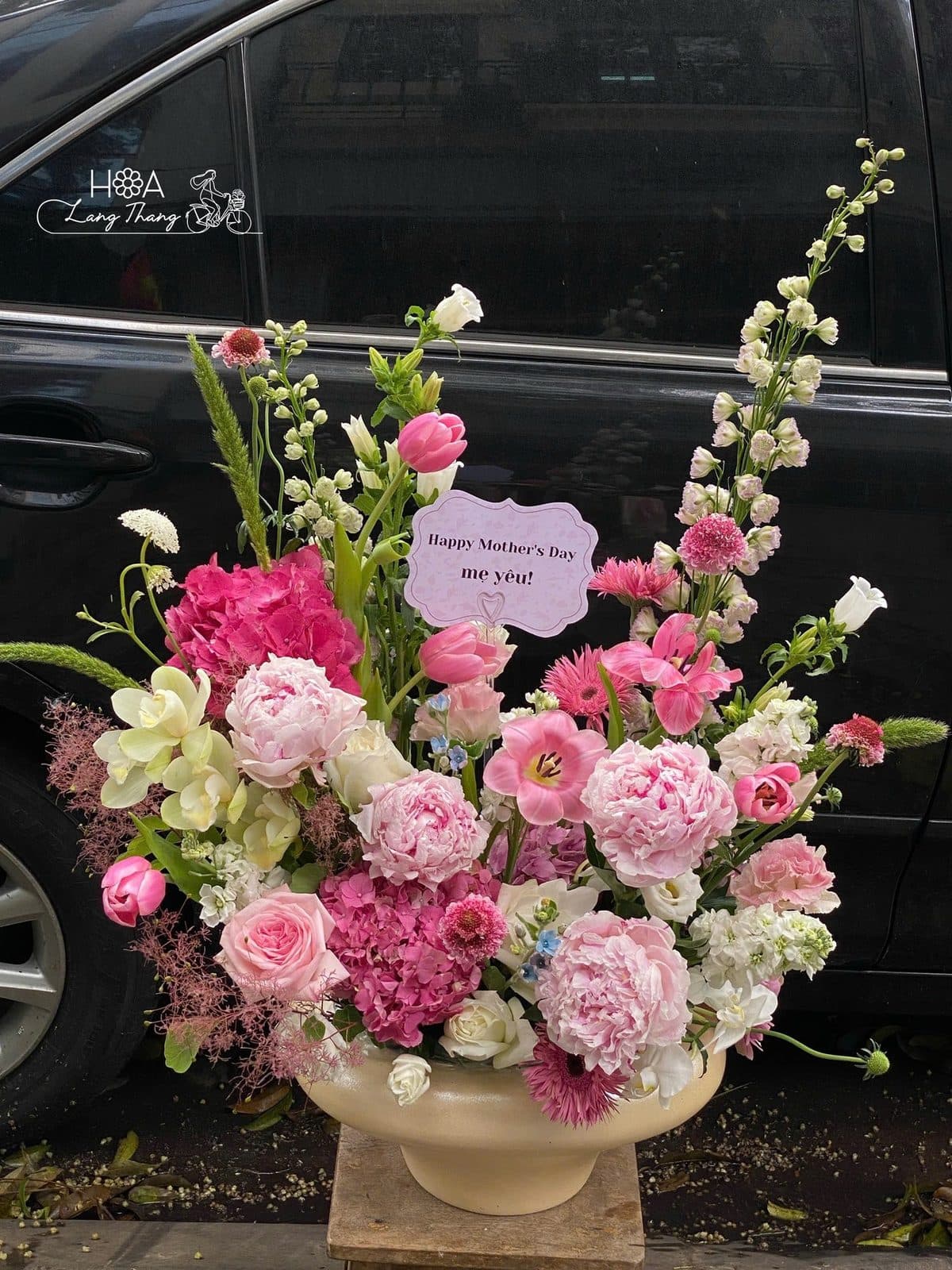 Binh MIx hồng tulip peony - Ảnh 1